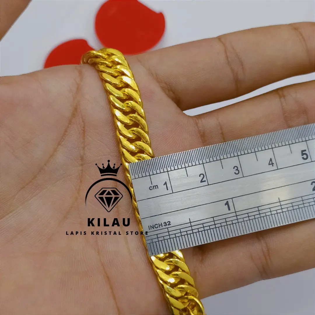 gelangrantai sepuh emas 24k lapis crystal