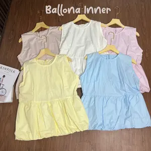 MYLOVA - Ballona inner balon - inner balon polos - inner katun poplin - inner pastel balon - inner tanpa lengan - atasan wanita balon