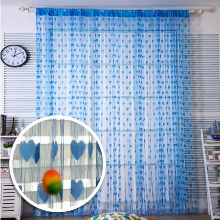 Tirai Transparan Motif Love / Tirai Jendela / Tirai Pemisah Ruangan 2