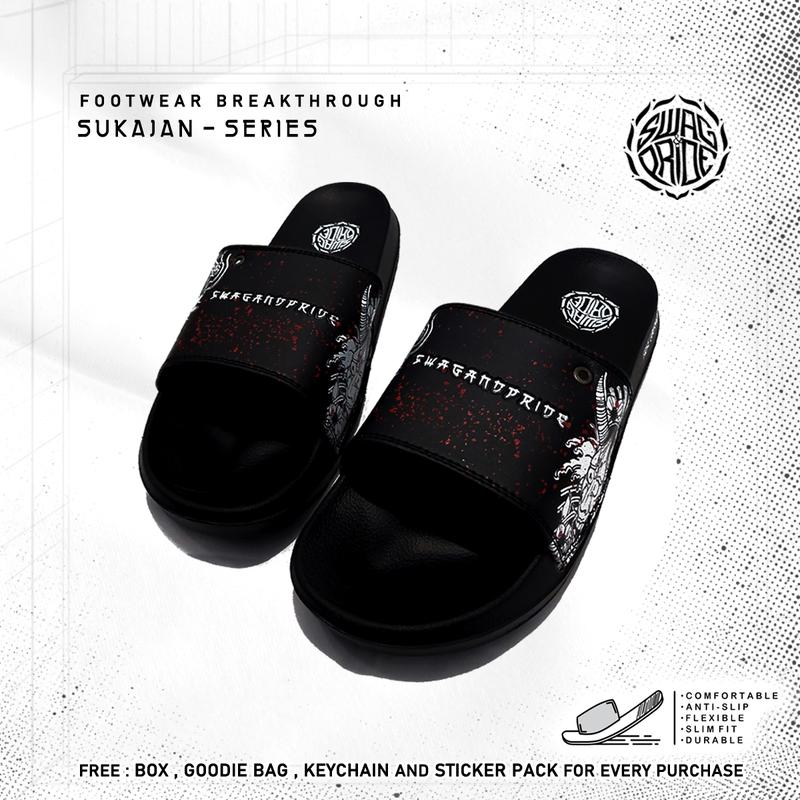 Sendal Sukajan Japan Series - Sandal Slip On Pria - Slippers Pria - Selop Slide Karet SWAG AND PRIDE 3