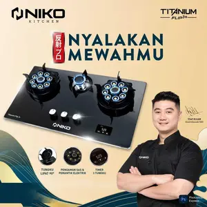 KOMPOR TANAM STAINLES NIKO FLIP 3 TUNGKU PLUS TIMER TUNGKU LIPAT