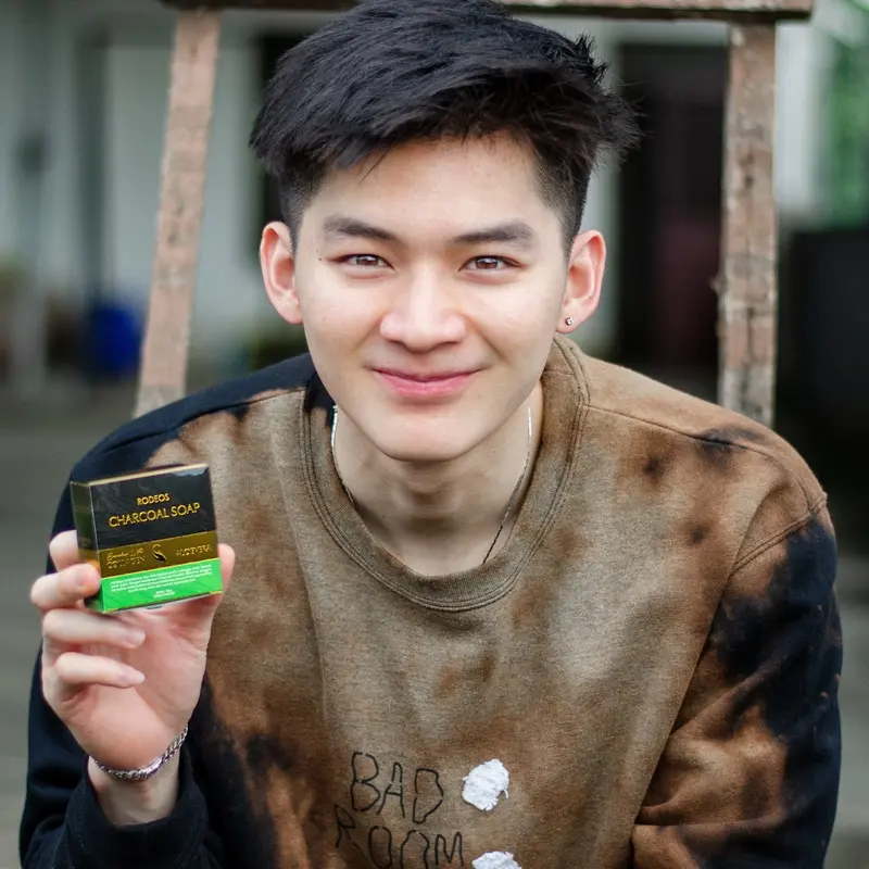 Paket Hemat 10 Pcs Rodeos Charcoal Soap 40g - Pencuci wajah, sabun anti jerawat, mencerahkan wajah, wajah berminyak, sabun charcoal, Kontrol Minyak Box Extract Facial Muka 7