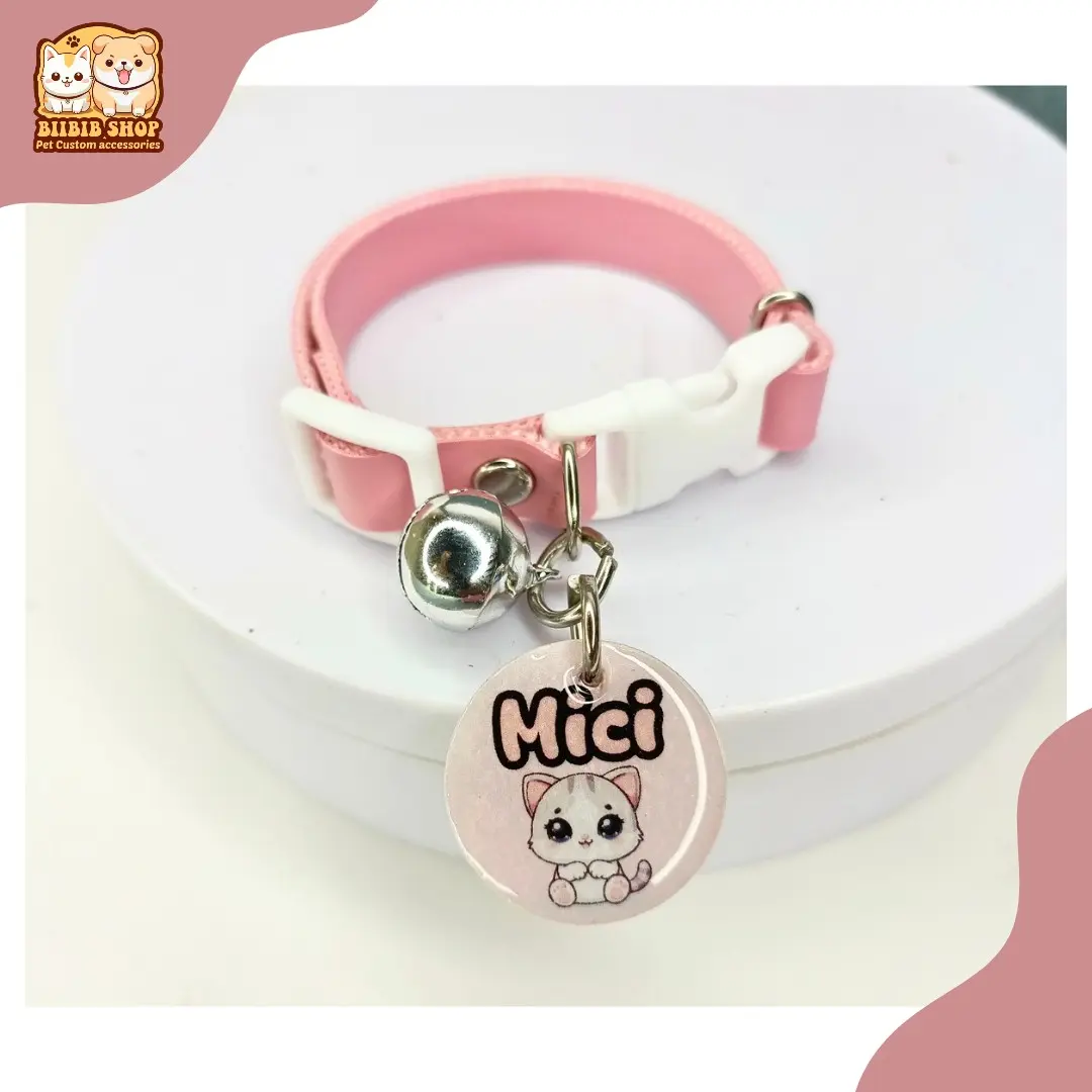 KALUNG KUCING CUSTOM NAMA (KULIT SINTETIS 2)
