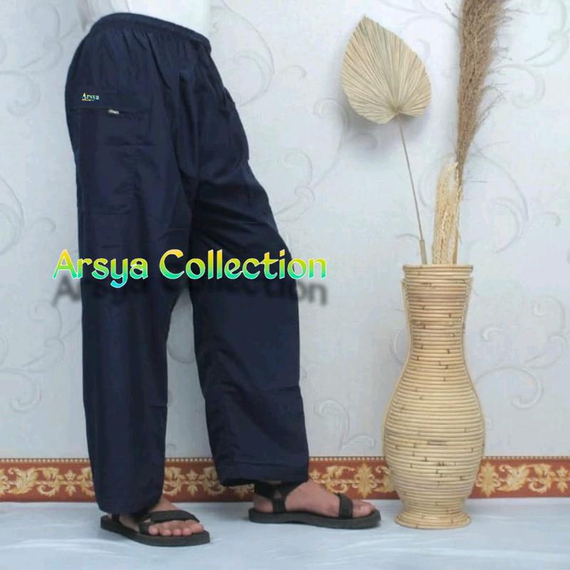 Celana Sirwal Pangsi Muslim Pria Dewasa Hitam Panjang - Arsya Collection sepinggang longgar Komprang 3