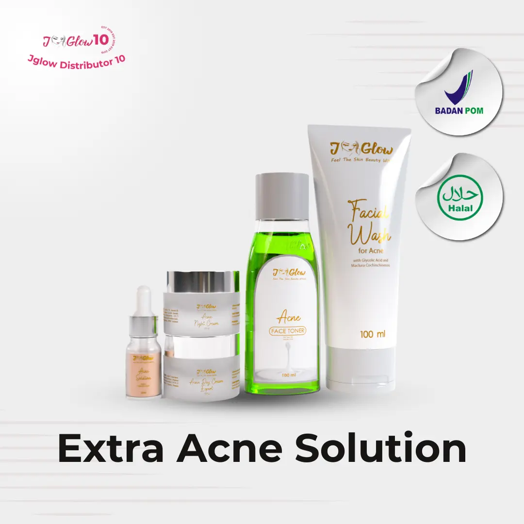 JGLOW PAKET EXTRA ACNE SULUTION Berjerawat Berminyak Facial Lotion
