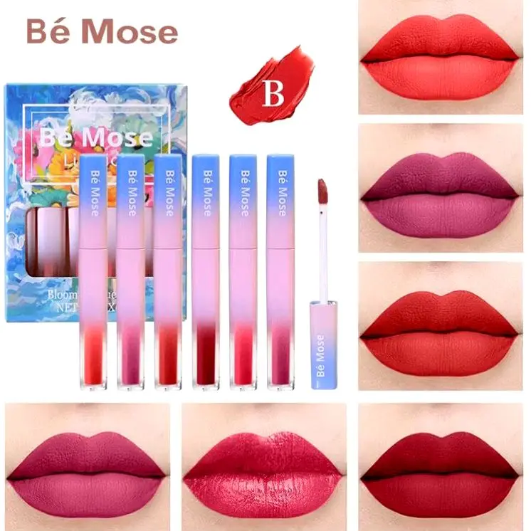 Be Mose Lipstik Matte Gloss Liquid Lipcream Bibir 6pcs Lipstick 5