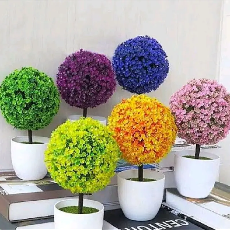D (D6) BUNGA BONSAI ORNAMEN BENTUK BULAT TANPA POT/BUNGA SAJA TANPA POT 1