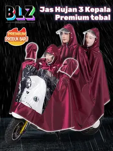 BOLIZUN JAS HUJAN MOTOR 3 KEPALA FULL BODY MOTOR Kualitas Tinggi