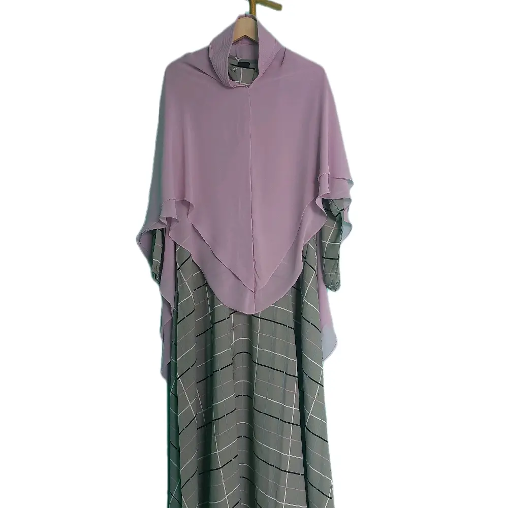 gamis alia plus hijab levender Muslim Wanita Syari Dewasa