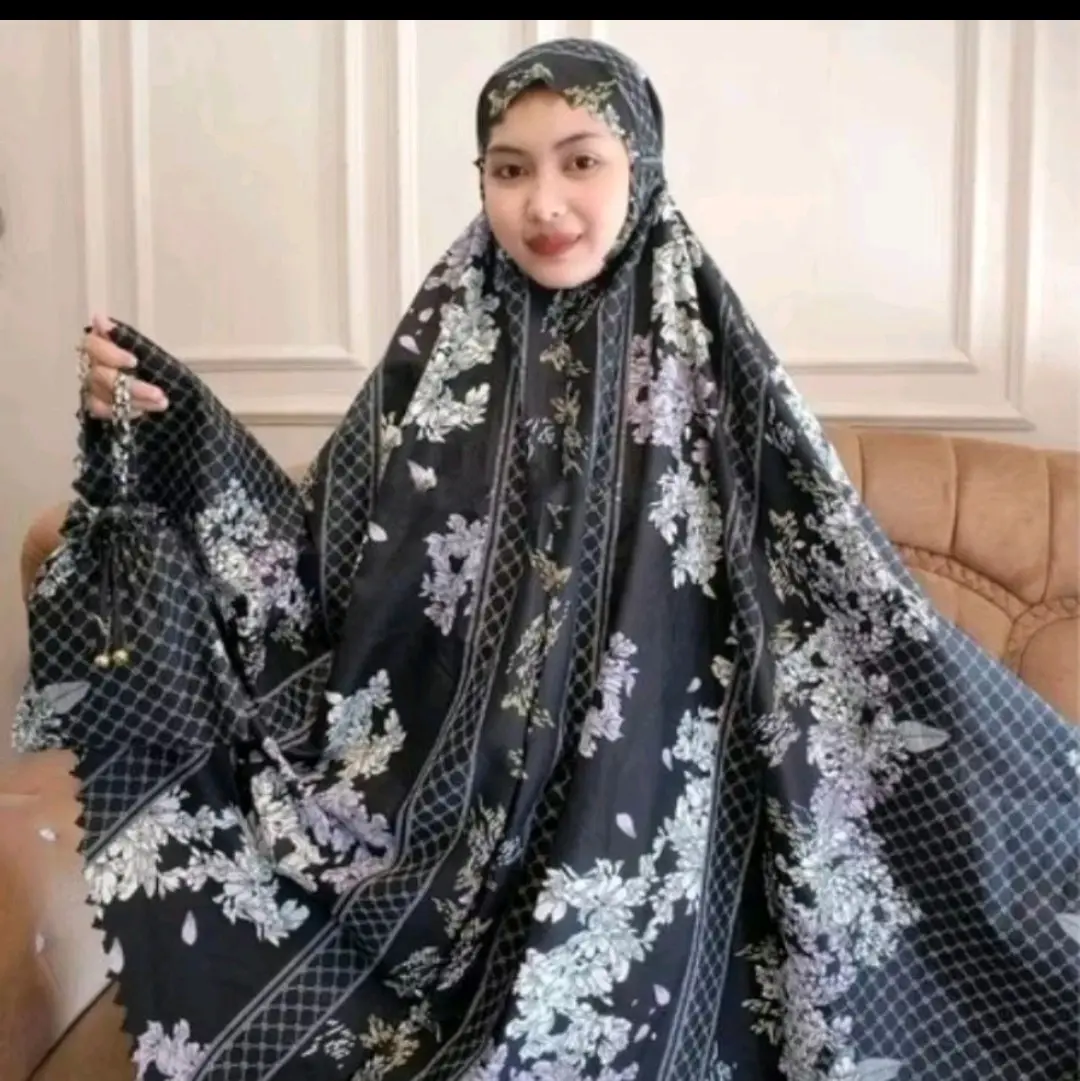 Mukena Laser traveling 2in1 katun mini pouch premium muat sampe Bb90 Mukena Laser Mukena Lebaran