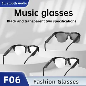 2025 Kaca Audio Intelligent baru F06 Earplugs Musik Fashion Earphones Transparent Sunglasses Style headphones Wireless Bluetooth Earbuds Fashion Music Sun glasses Clear Call headsets Fashion Accessories Eyewear Sunglasses