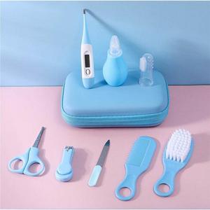8 in 1 Newborn Care Kit Baby Care Kit Grooming Kit (with Bag) Nasal Aspirator Nursing Nail Thermometer Toothbrush Newborn Gift Blue Infant Anak Pink