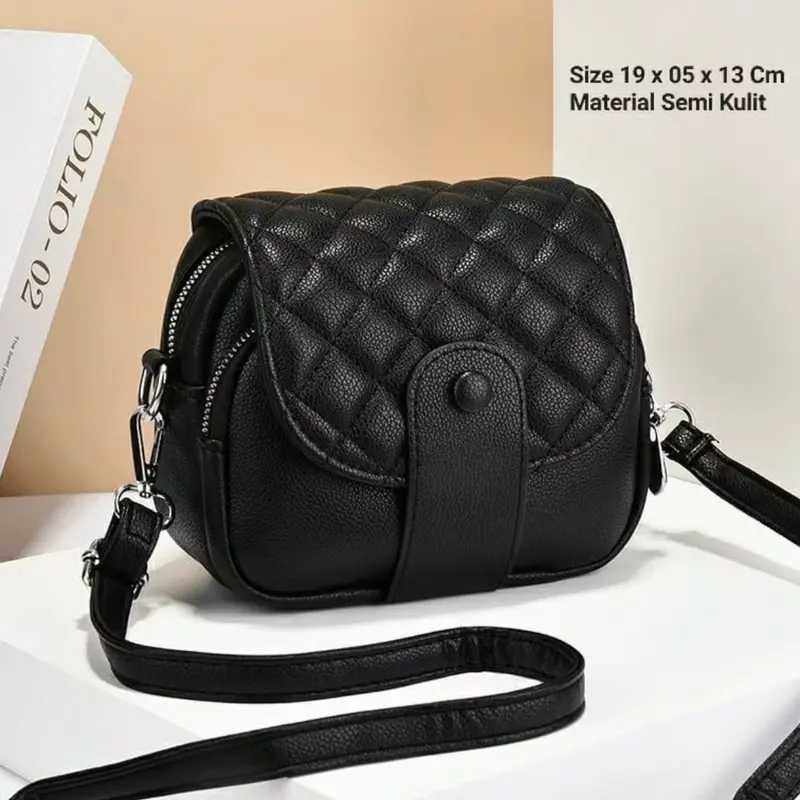 Terbaru Selempang wanita minimalis korean style- Tas perempuan kulit sintetis casual look Slingbag 3