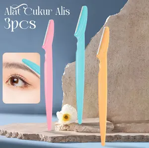 Alat Cukur Alis Wanita Set Isi 3 Pisau Cukur Kecantikan Untuk Bulu Halus Warna Pastel ZJ-07