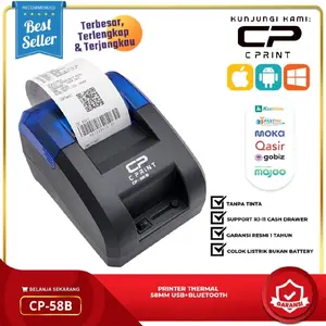 [COD] Printer Kasir Thermal Bluetooth 58MM CP-58B Android/Windows Support RJ11/POS Cash Drawer Portable Charger Label Paper Roll Struk