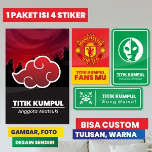[1 PAKET ISI 4] Stiker Akrilik dan Titik Kumpul Wong Mumet, Titik Kumpul Wong Tulus, dan Ultraman Sticker - Ukuran 30 x 10 cm Note Paper Stationery