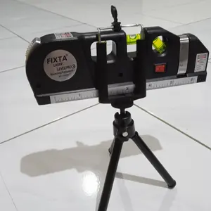 Meteran Laser Waterpass & Tripod Alat Bantu Pengukur Kemiringan Waterpass Penggaris Laser Tukang Bangunan Meteran 250cm