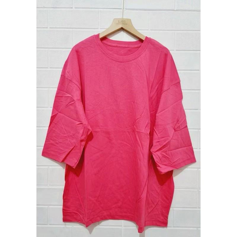 Kaos atasan polos oversize jumbo wanita xxxl lengan 7/8 Bahan katun combed ️30s premium adem| 3xl kaos polos 4