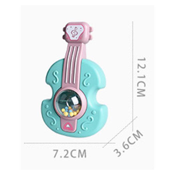 HappyNest Mainan Rattle Teether Bentuk Gitar Kartun Dengan Lonceng Untuk Edukasi Dini Bayi Newborn Toys 1
