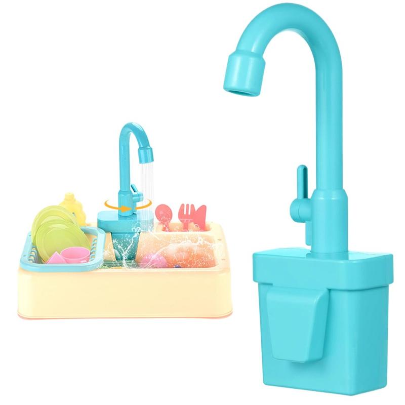 Đồ chơi thay thế vòi nhà bếp, có thể xoay được, với nước Chạy, làm bằng nhựa, đồ chơi bồn rửa nhà bếp, đồ chơi vòi mô phỏng, thích hợp để chơi giả vờ, cho bồn rửa 1