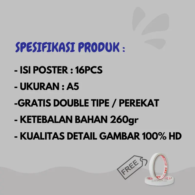 POSTER DINDING PSHW WINONGO ISI 16pcs UK A5 | POSTER KAMAR AESTHETIC, POSTER PERGURUAN,  HIASAN DINDING 3