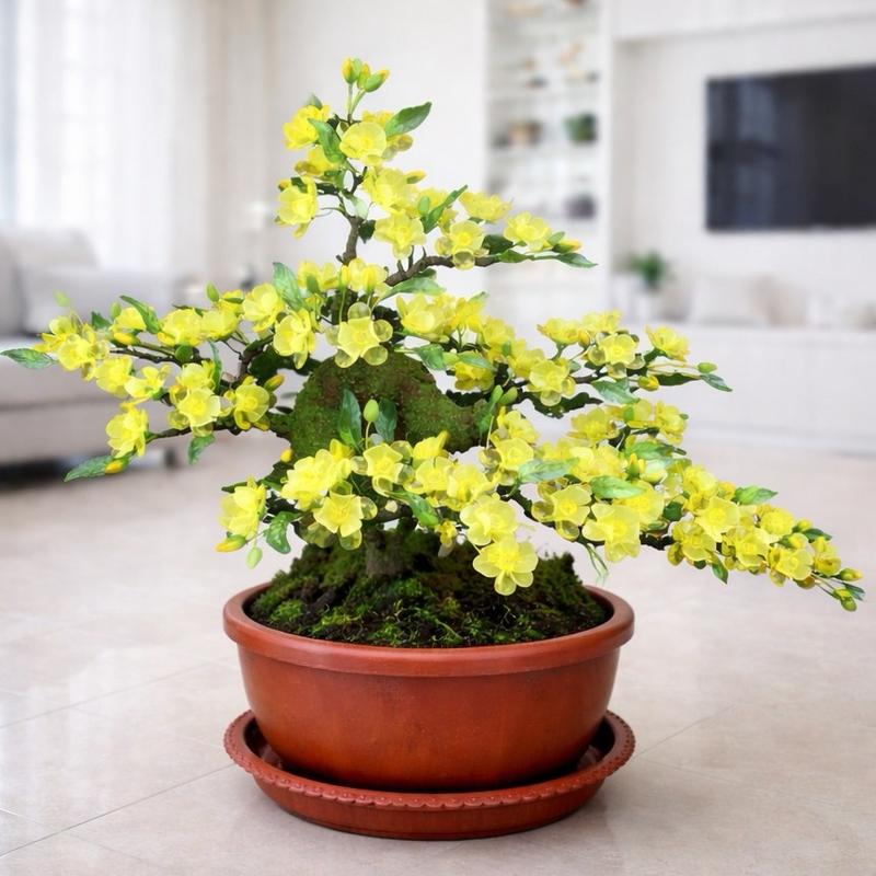  Set vật liệu làm cây hoa mai đào trang trí đón Tết hoa đá pha lê S0212 trang trí Tết 