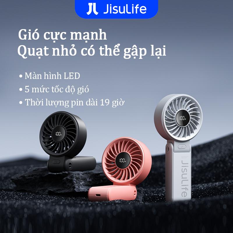 【JisuLife Quạt Mini Cầm Tay , Pin 5000mAh,Tuổi thọ pin cực dài, Có Thể Gập Lại, Chạy Bằng USB, 5 Tốc Độ Gió Mạnh