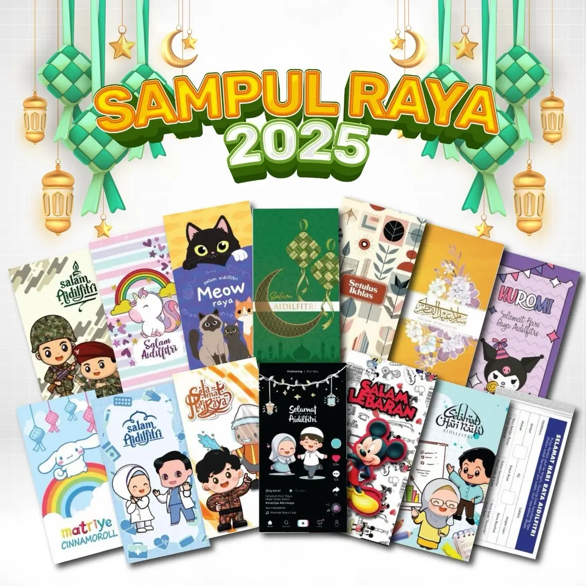 SAMPUL RAYA 2025 FLORAL ELEGEANT 1PAKET 10PCS