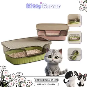 Litter Box Kucing Bulat - Bak Pasir Kucing Tempat Toilet Kucing - Kucing Free Sekop Serokan Pasir