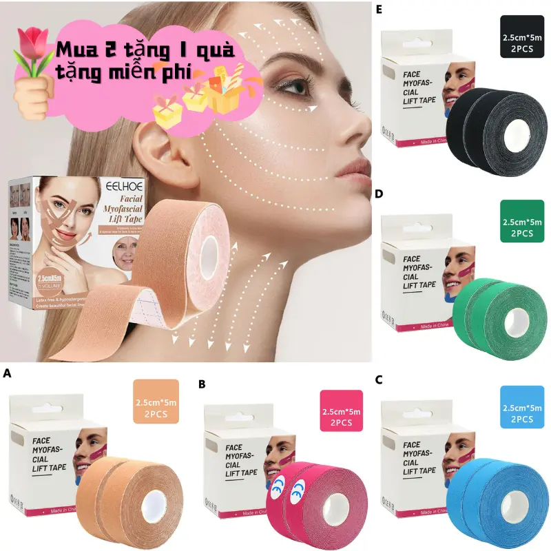 Băng nâng cơ mặt Masseter chống nhăn, làm săn chắc, cho vẻ ngoài trẻ trung và thon gọn Thông dụng, J9N6