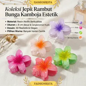 Jedai Jepitan Rambut Bunga Kamboja 8cm Summer Vibe Aksesoris Rambut Anak / Wanita Korea Style Fashion