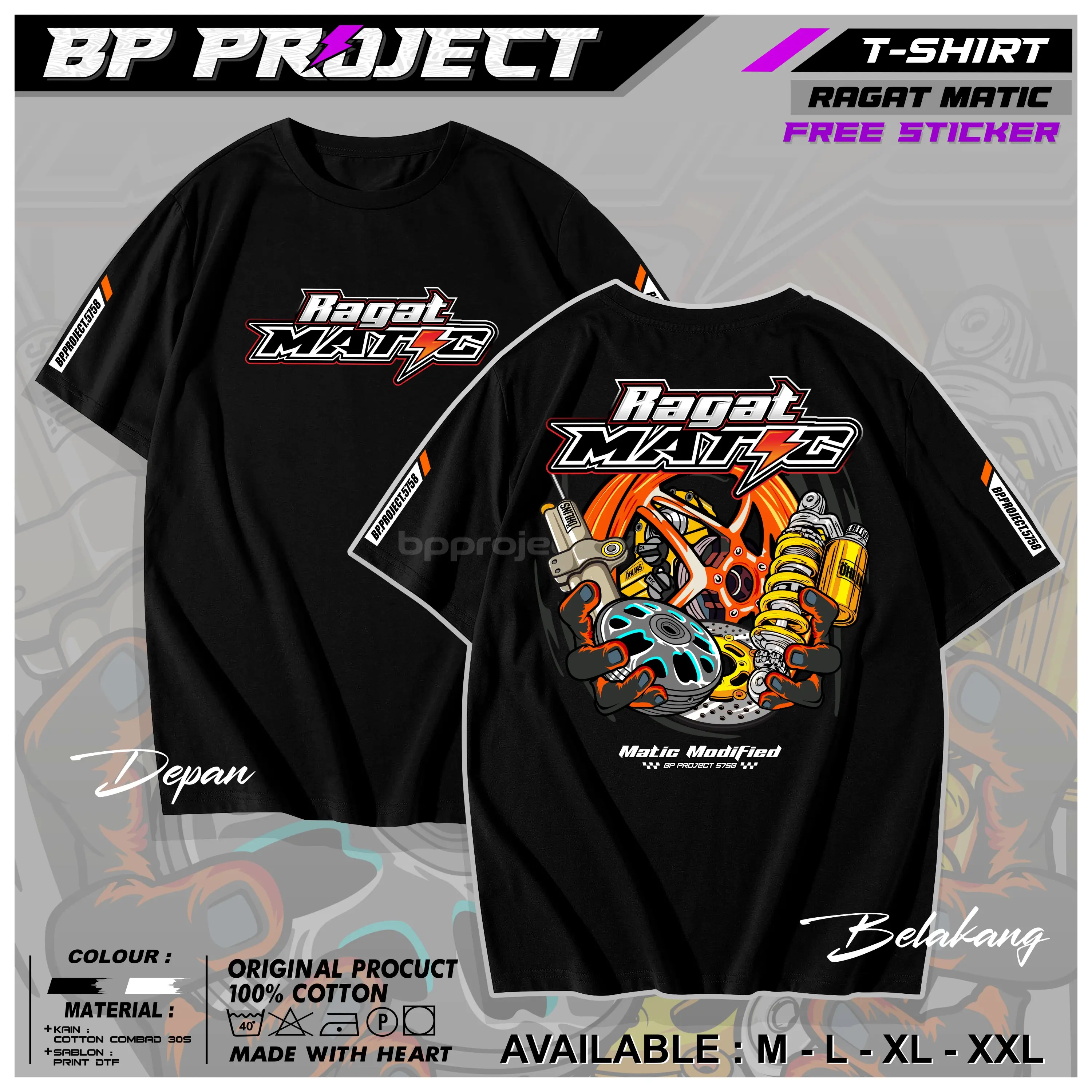 Kaos Racing Ragat Matic Gank Unisex Pria Wanita - Free Sticker, Oblong, Distro