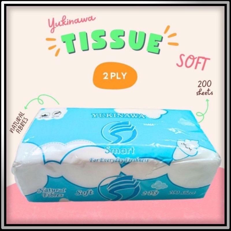 6pc Tisue yukinawa 200 lembar lembut Facial Tissue 200 Sheets / Softness Facial Tissue 2ply tisu wajah tisue muka makanan serbaguna 2