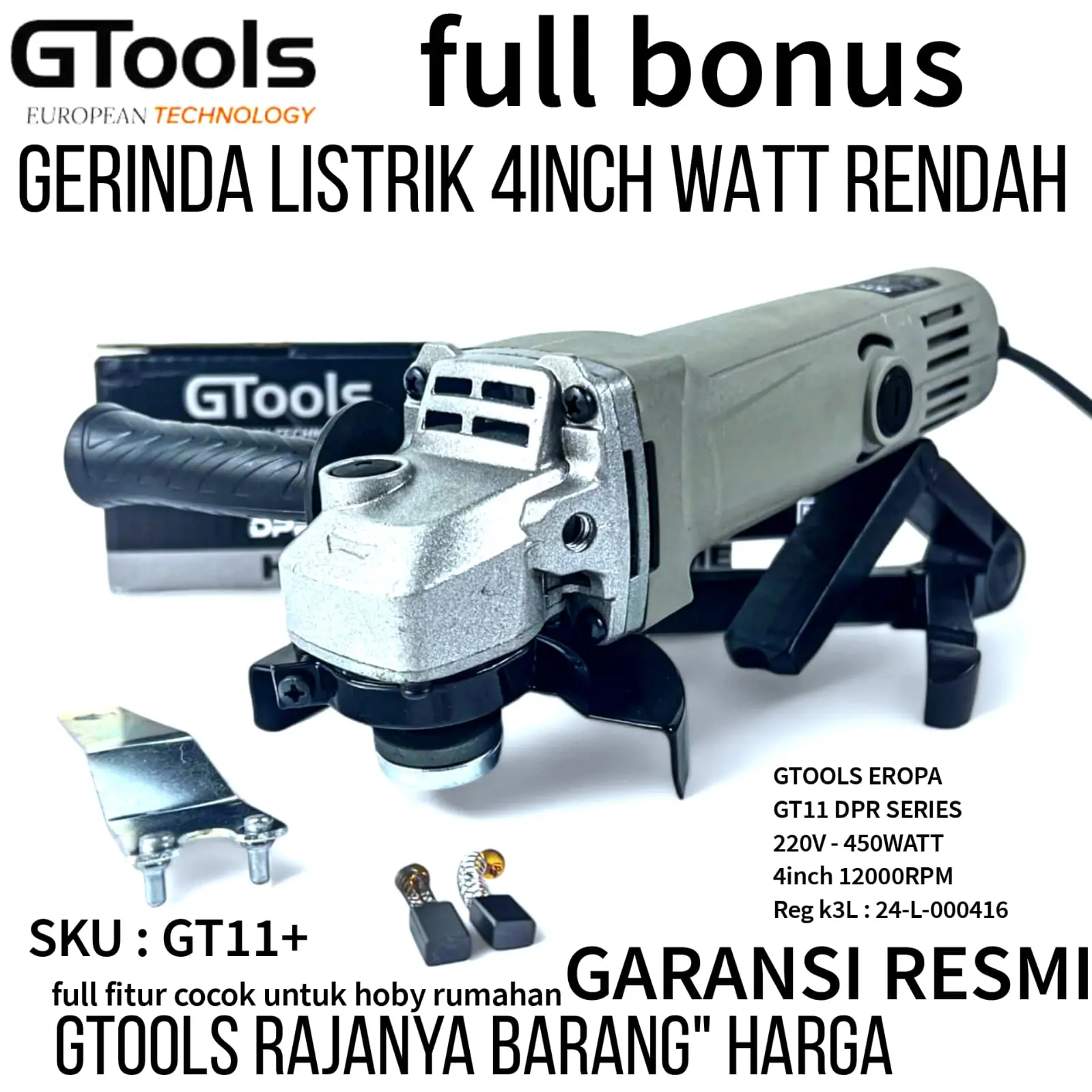 GERINDA LISTRIK GTOOLS EROPA GT11+ 450W 4 INCH 12000RPM