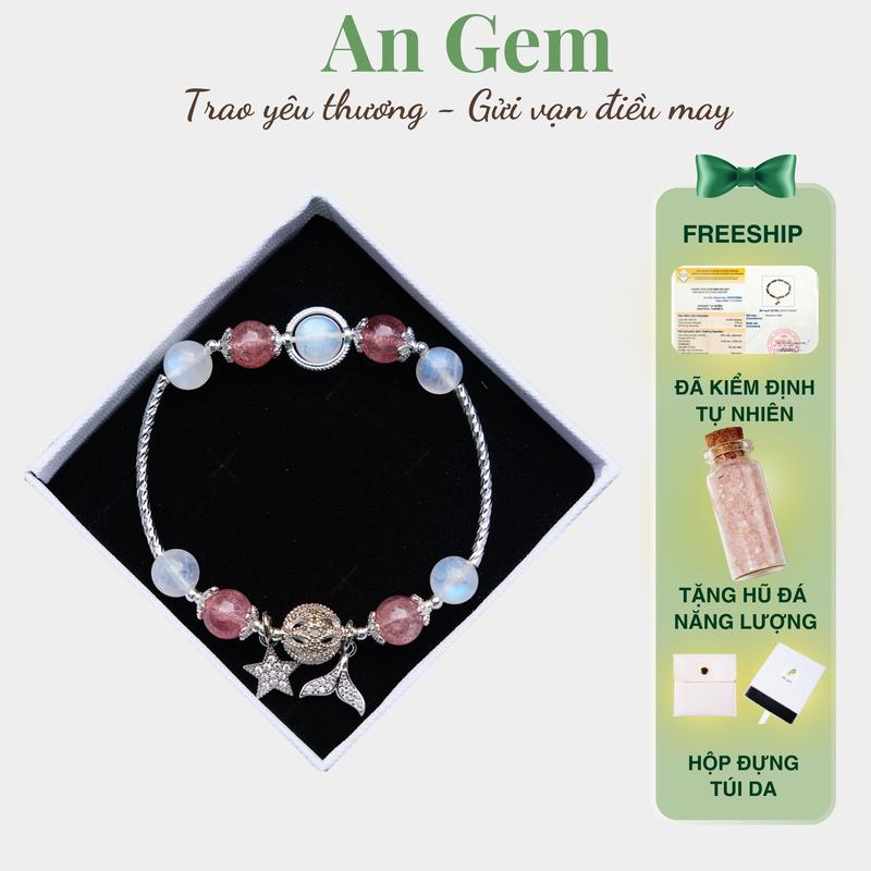 Vòng tay đá mặt trăng (moonstone) mix các loại đá full charm, lắc tay nữ đá tự nhiên phụ kiện đeo tay tinh tế  Bracelet quà tặng sinh nhật giáng sinh Noel Tết Valentine[TẶNG HŨ ĐÁ NĂNG LƯỢNG]