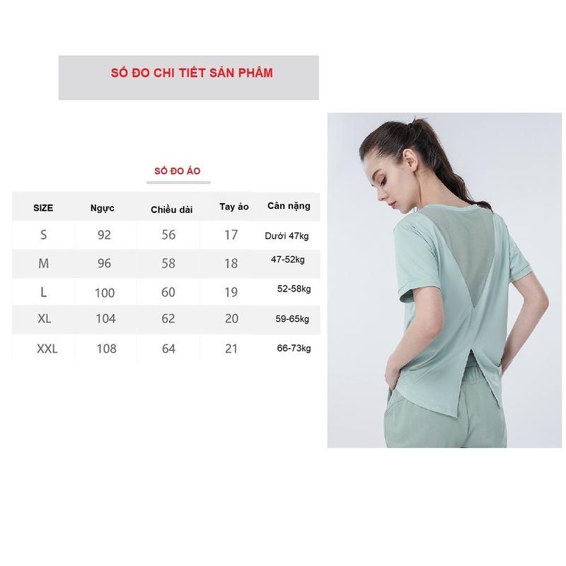 [CÓ BIG SIZE] Áo Tập GYM YOGA Nữ Phối Lưới Phong Cách Vải Thun Lạnh Thoáng Mát Nhiều Màu 9