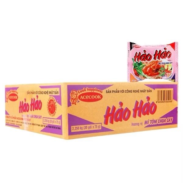 Acecook 1 Thùng 30 Gói Mì Hảo Hảo Tôm Chua Cay Hương Vị Đặc Biệt Cook Happiness