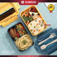 Gambar SUBRON Lunch Box Rantang 1100ML 3 Grid Free Sendok Garpu Food Grade Misting Bekal Makan Siang Kotak Wadah - KUNING dari SUBRON KITCHENWARE Kab. Bandung 3 Tokopedia
