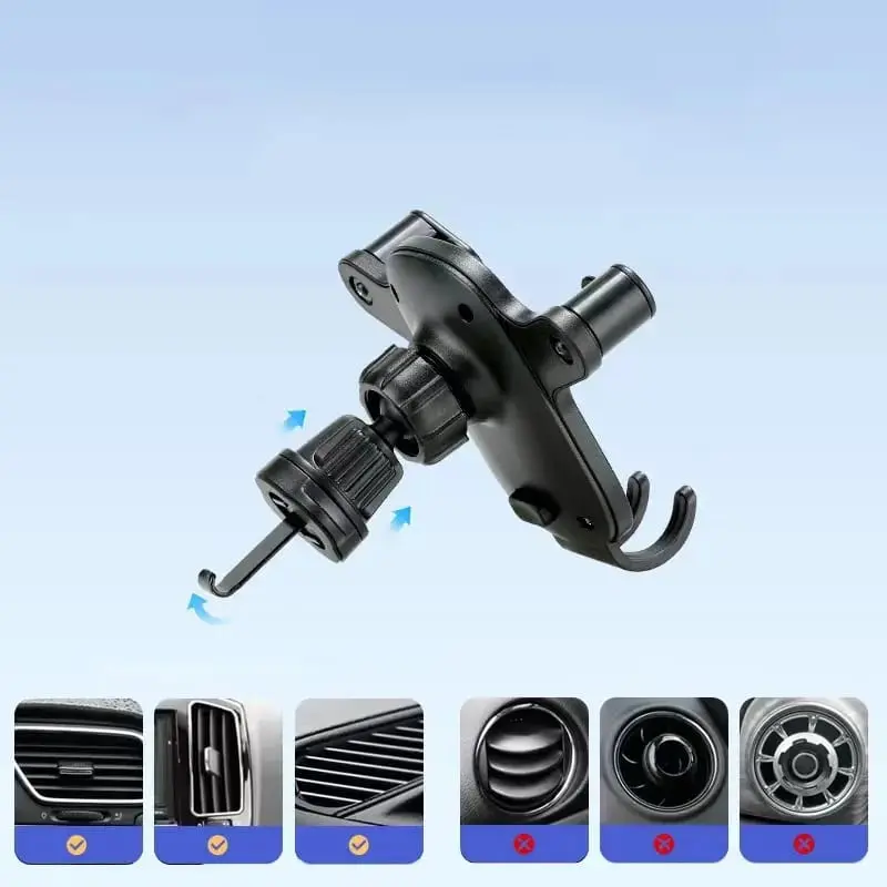 Acchp Car Phone Holder HD62 HD-62 pasang AC mobil Gravitasi Vetilasi Udara Kait Telepon Gunung 360 Derajat Rotasi Ponsel 3