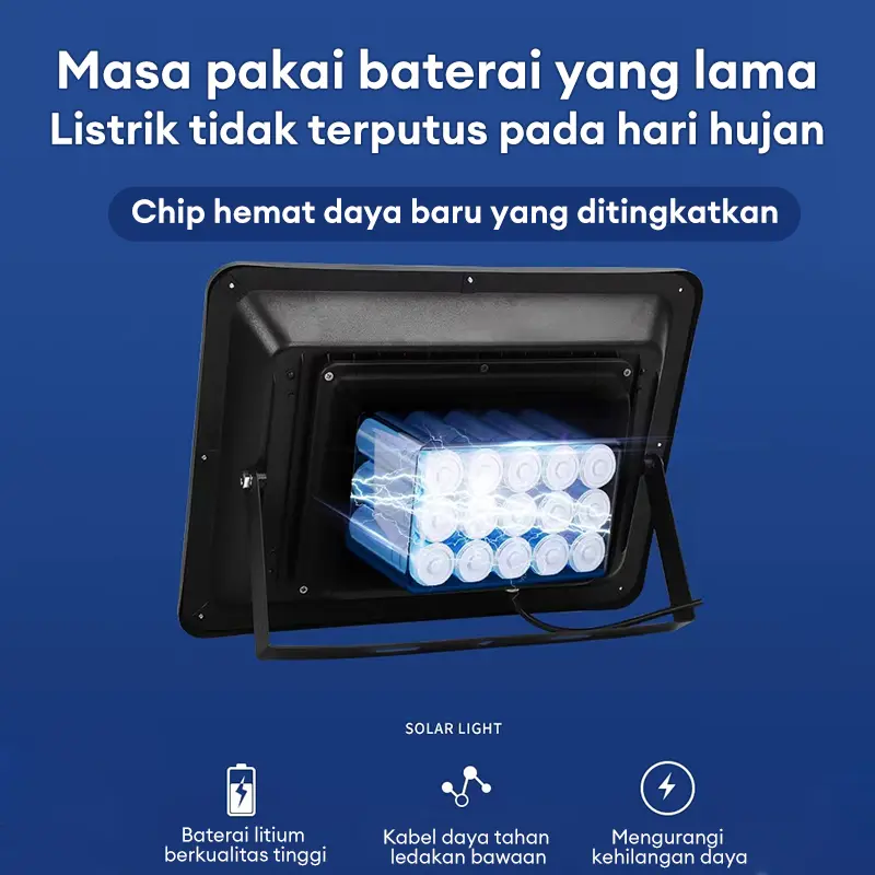 【Garansi 10 tahun】Lampu tenaga surya 【Fungsi flash】 Lampu Tenaga Matahari 1500W Ready Stock led tahan lama solar panel Lampu tempered glass lampu meja luar ruangan 5