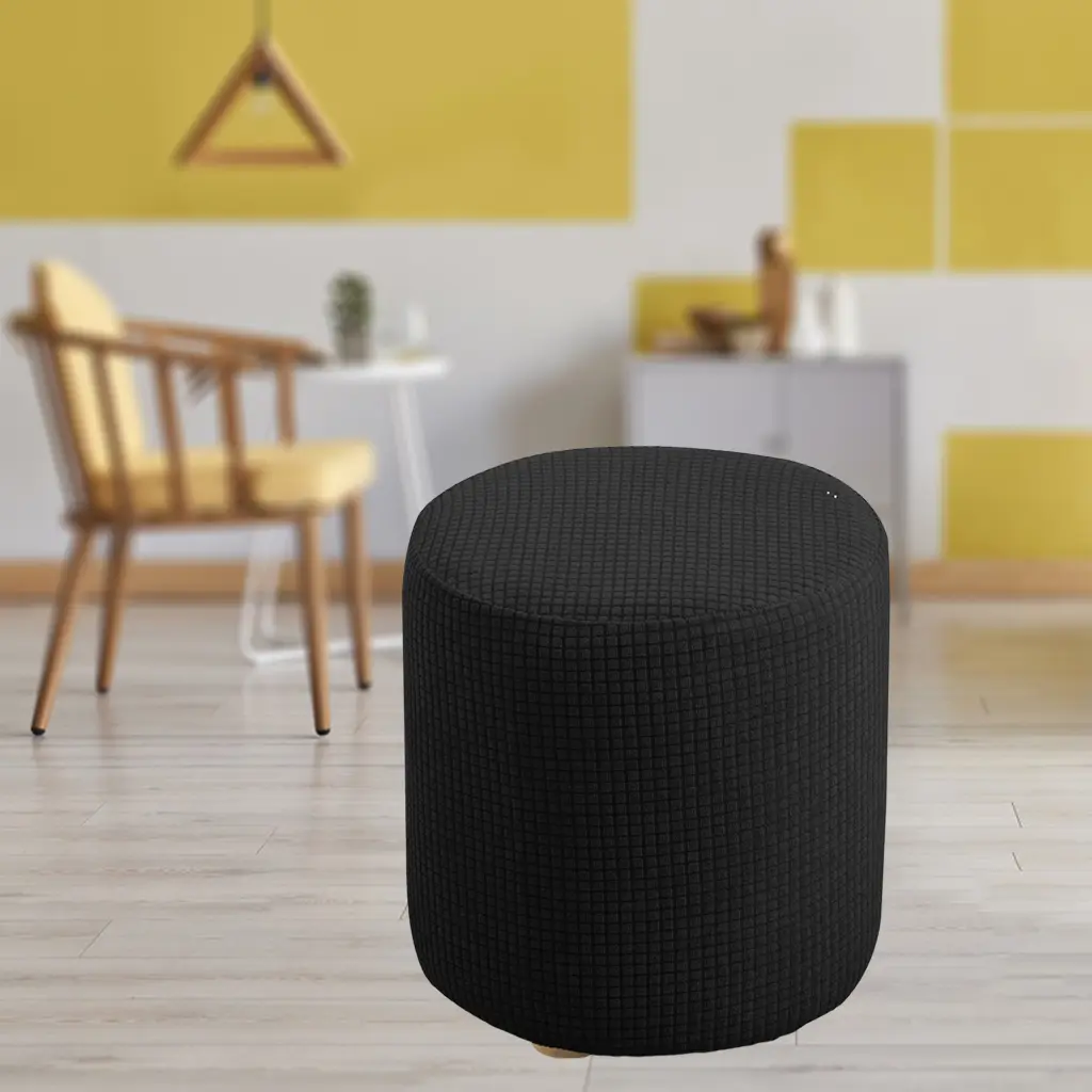Bọc Ghế Dài Ottoman, Hình Tròn, Làm Bằng Tổng Hợp Polyester, Bọc Bảo Vệ Chân Bàn Chân, Co Giãn, Có Đáy Đàn Hồi, Thiết Kế Họa Tiết, Có Thể Giặt Bằng Máy, Làm Bằng Vải Jacquard
