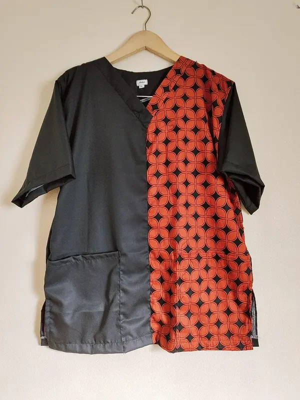 Baju jaga dokter / Baju perawat / Baju KoAs Katun polos kombinasi batik NG 0