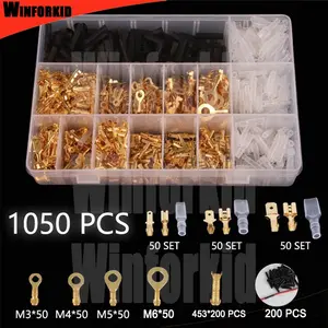 1050PCS Skun Konektor Gepeng/Terminal Insulated/Skun Gepeng Terminal Male Female Skun Kabel Motor Car/Terminal Skun