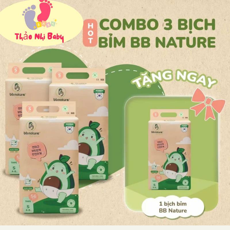 [365%] COMBO 4 BỊCH TÃ BỈM BB NATURE CARE PLUS HÀN QUỐC