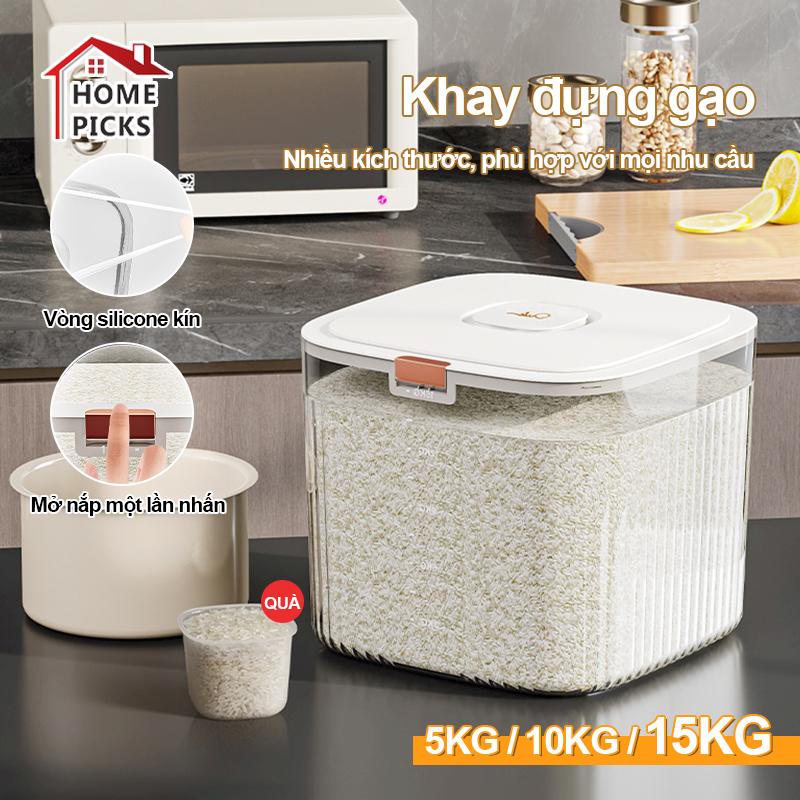 5 / 10 / 15KG Thùng Đựng Gạo, Tặng Kèm Cốc Đong, Chống Ẩm, Chống Sâu Bọ Và Chống Dịch Hại