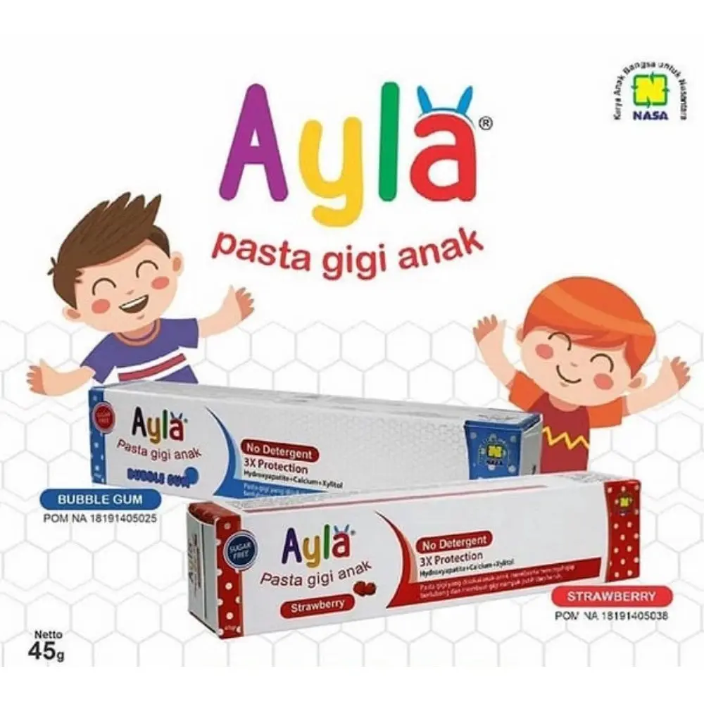AYLA  Pasta Gigi Anak Rasa Bubble Gum & Strawberry