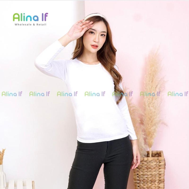 Manset Oblong Wanita Lengan Panjang Bahan Kaos M L XL XXL 2