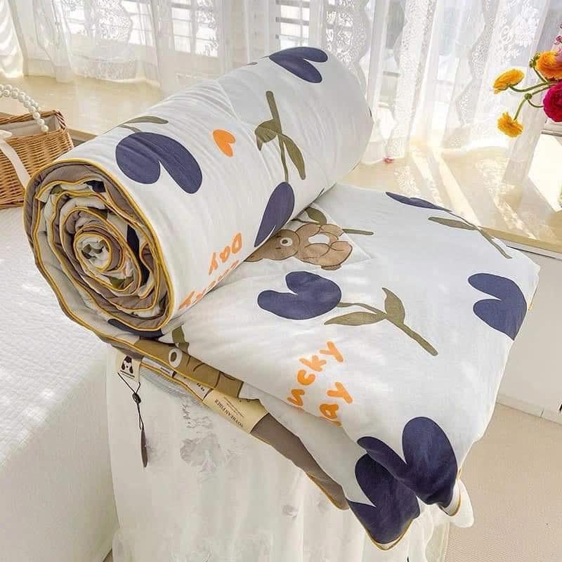 Chăn hè đũi cotton xơ đậu nành 1m8x2m mềm mại thoáng mát