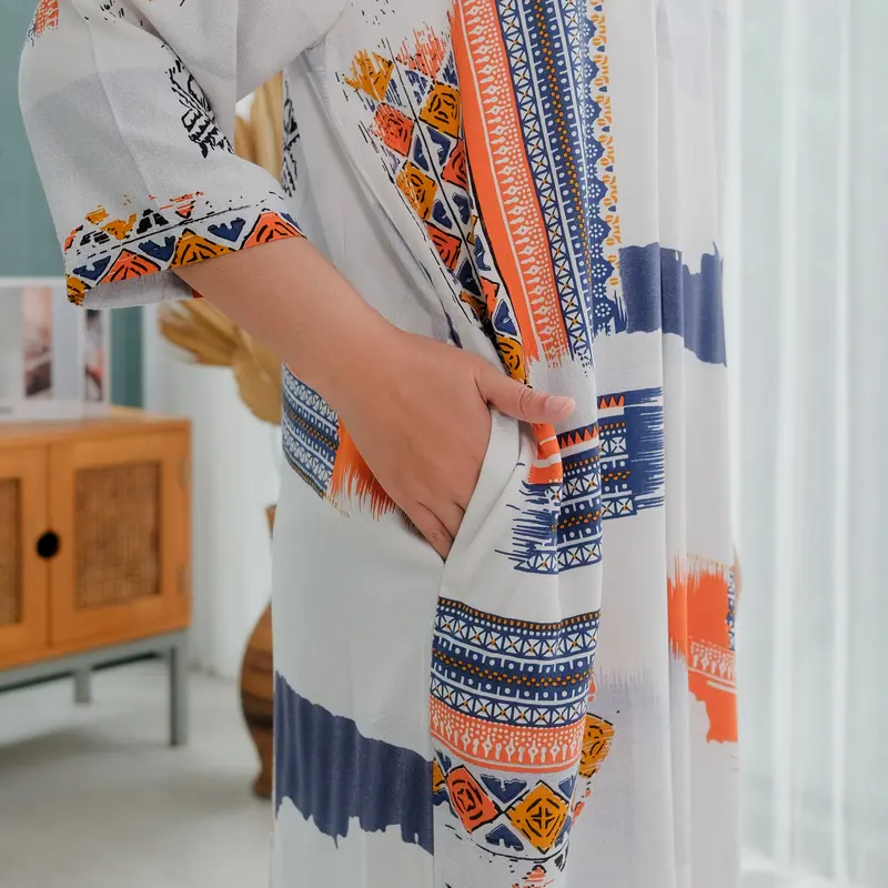 Shebia Dress Daster Lengan 3/4 Midi Rayon Motif Busui 7