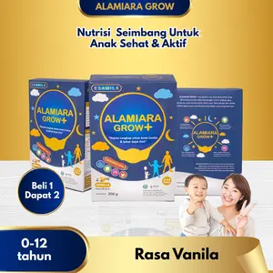 Susu Anak Nutrisi Otak & Fokus Belajar ALAMIARA GROW | Dukung Pencernaan & Imun 0–12 Tahun [ BELI 1 DAPAT 2 ]